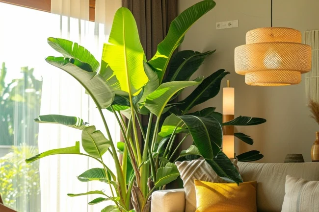 Banana plant indoors