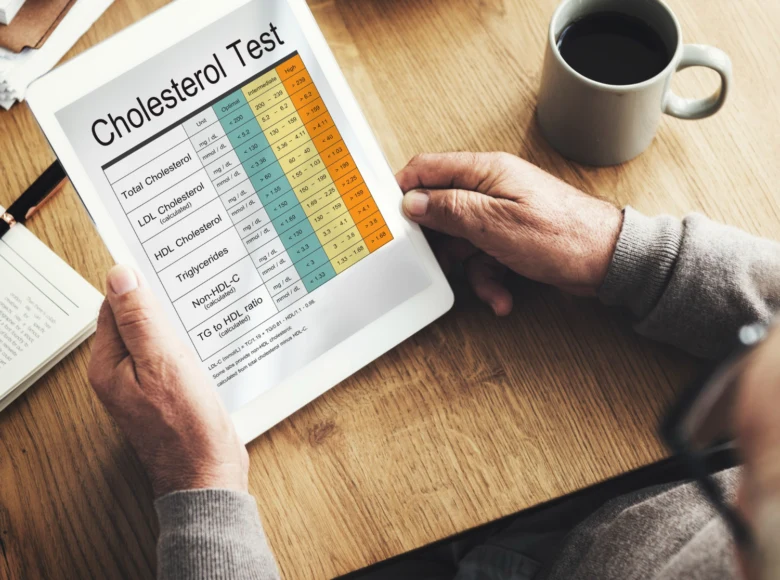 Digitální zpráva o výsledcích krevního testu na cholesterol