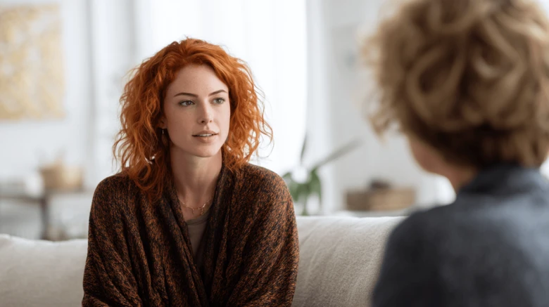 Woman talking to someone